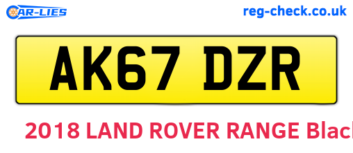 AK67DZR are the vehicle registration plates.