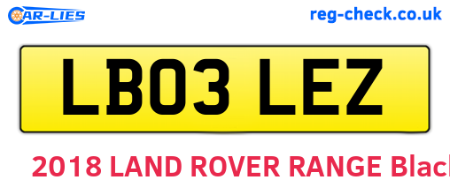 LB03LEZ are the vehicle registration plates.