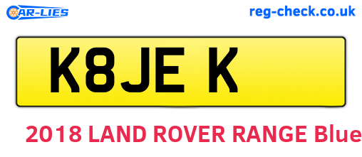 K8JEK are the vehicle registration plates.