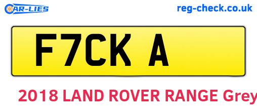 F7CKA are the vehicle registration plates.