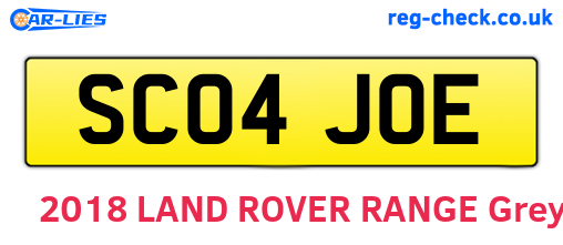 SC04JOE are the vehicle registration plates.