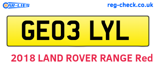 GE03LYL are the vehicle registration plates.