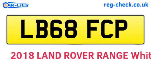 LB68FCP are the vehicle registration plates.