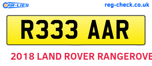 R333AAR are the vehicle registration plates.