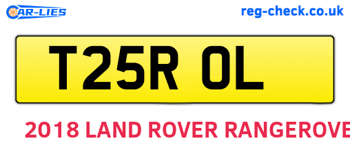 T25ROL are the vehicle registration plates.