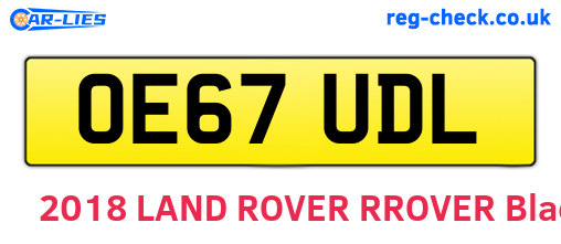 OE67UDL are the vehicle registration plates.
