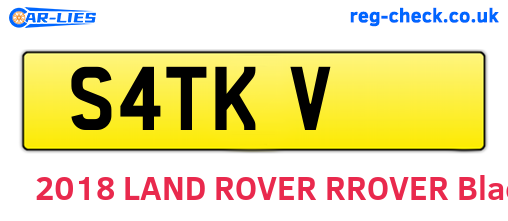 S4TKV are the vehicle registration plates.