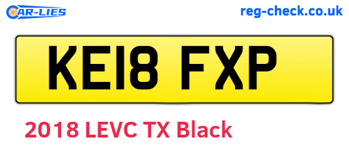 KE18FXP are the vehicle registration plates.