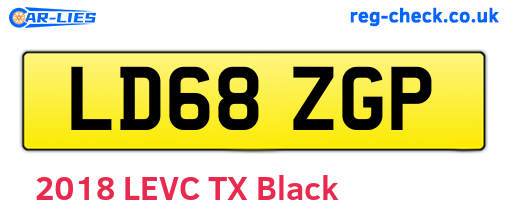 LD68ZGP are the vehicle registration plates.