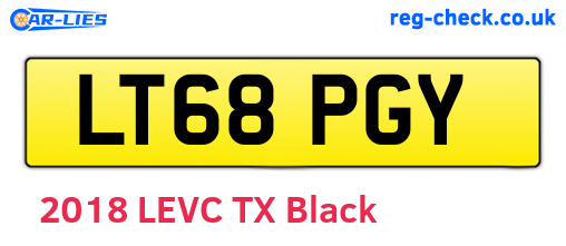 LT68PGY are the vehicle registration plates.