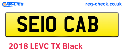 SE10CAB are the vehicle registration plates.