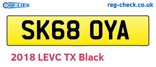 SK68OYA are the vehicle registration plates.