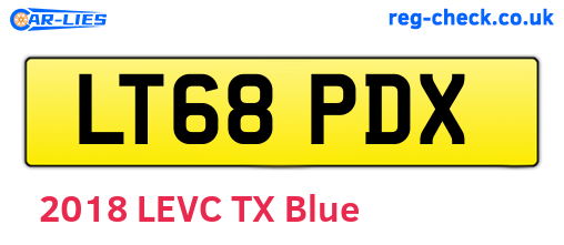 LT68PDX are the vehicle registration plates.