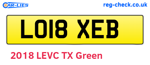 LO18XEB are the vehicle registration plates.