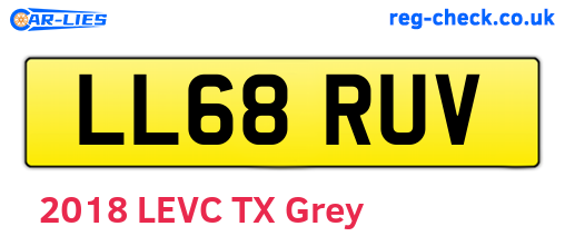LL68RUV are the vehicle registration plates.