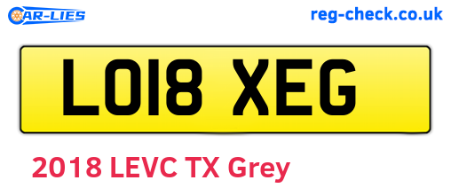 LO18XEG are the vehicle registration plates.