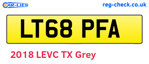 LT68PFA are the vehicle registration plates.