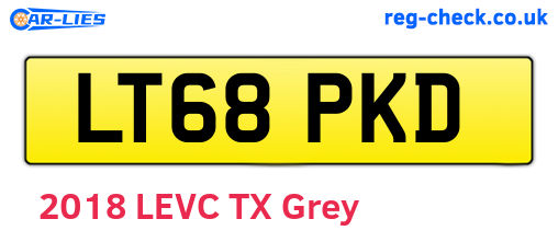 LT68PKD are the vehicle registration plates.