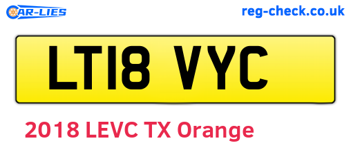 LT18VYC are the vehicle registration plates.