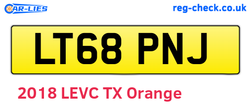 LT68PNJ are the vehicle registration plates.
