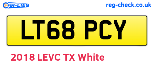 LT68PCY are the vehicle registration plates.