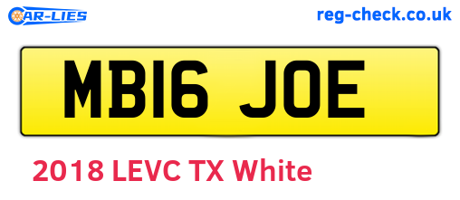 MB16JOE are the vehicle registration plates.