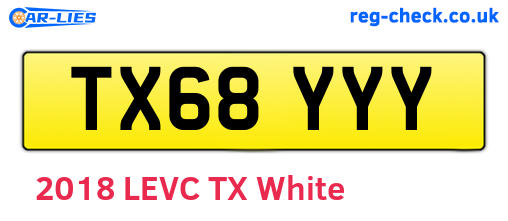 TX68YYY are the vehicle registration plates.