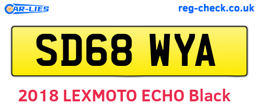 SD68WYA are the vehicle registration plates.