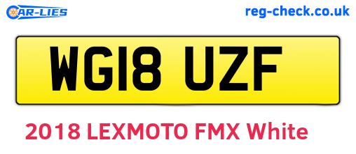 WG18UZF are the vehicle registration plates.