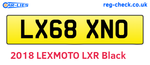 LX68XNO are the vehicle registration plates.