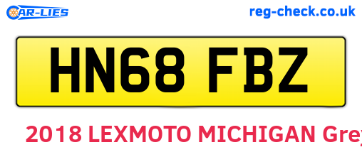 HN68FBZ are the vehicle registration plates.