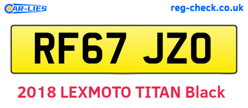 RF67JZO are the vehicle registration plates.