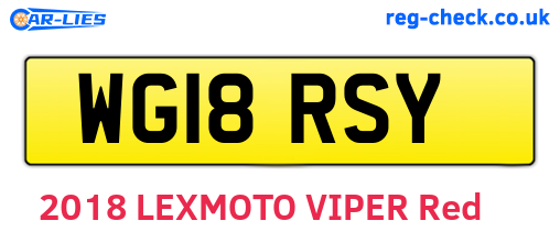 WG18RSY are the vehicle registration plates.