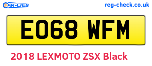 EO68WFM are the vehicle registration plates.