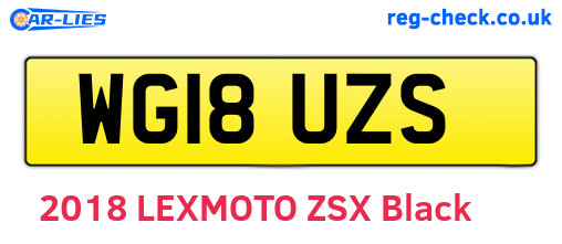 WG18UZS are the vehicle registration plates.
