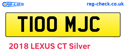 T100MJC are the vehicle registration plates.