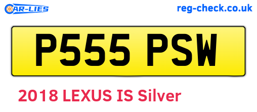 P555PSW are the vehicle registration plates.
