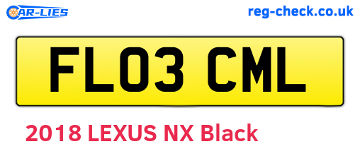FL03CML are the vehicle registration plates.