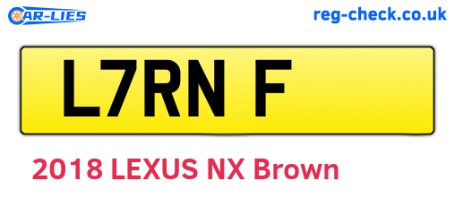 L7RNF are the vehicle registration plates.