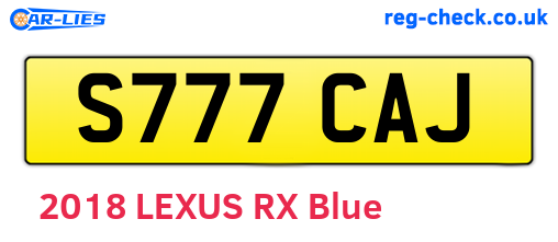 S777CAJ are the vehicle registration plates.