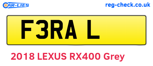 F3RAL are the vehicle registration plates.