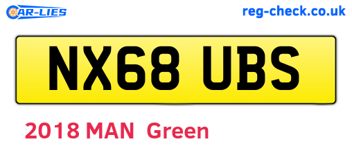 NX68UBS are the vehicle registration plates.
