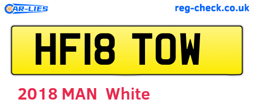 HF18TOW are the vehicle registration plates.