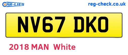 NV67DKO are the vehicle registration plates.