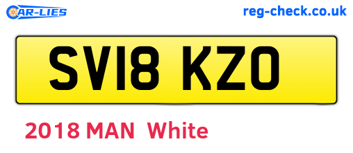 SV18KZO are the vehicle registration plates.