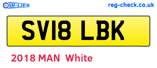 SV18LBK are the vehicle registration plates.