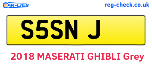 S5SNJ are the vehicle registration plates.
