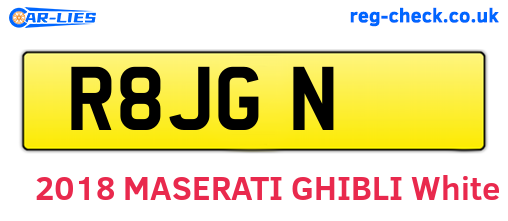 R8JGN are the vehicle registration plates.