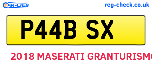 P44BSX are the vehicle registration plates.