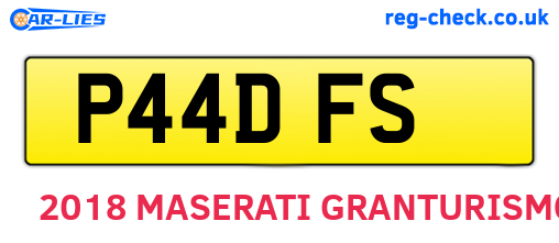 P44DFS are the vehicle registration plates.